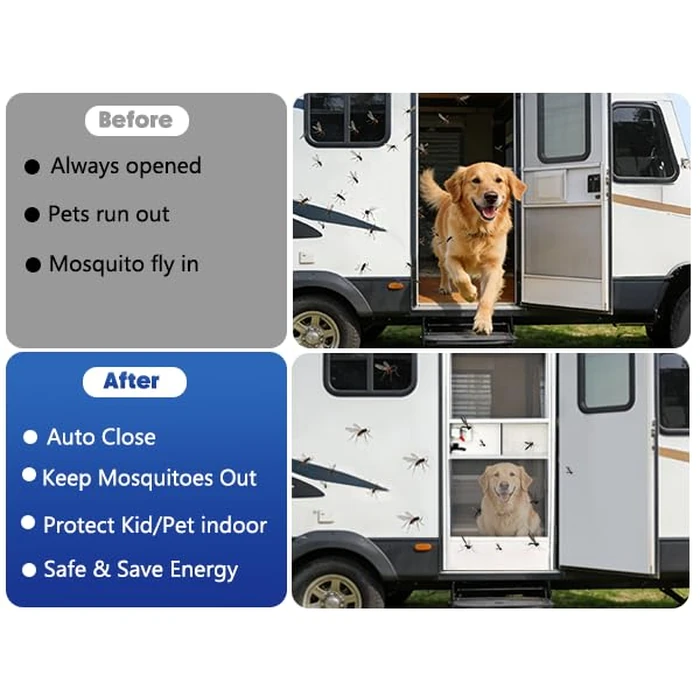 NEWFLY RV Screen Door Closer with Adjustable Tension, Built-in Spring Automatic Closing Device with Accessories, Works with Most Camper Latches, Travel Trailer Handles by NEWFLY - Image 6