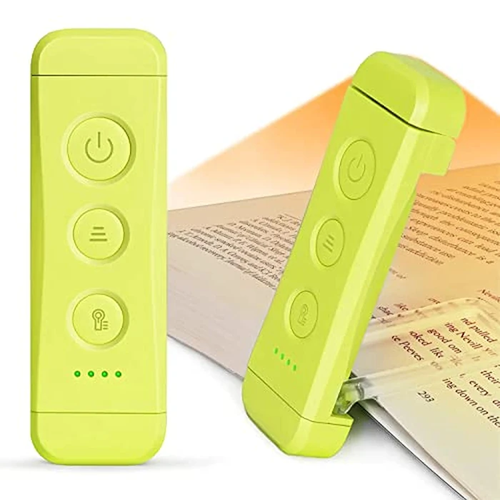 Glocusent USB Rechargeable Book Light, Portable Clip-on LED Reading Light, Reading Lights for Books in Bed with 3 Amber Colors & 5 Brightness Dimmable, Compact & Long Lasting, Perfect for Book Lovers by Glocusent - Used - Like New condition - US$12.94
