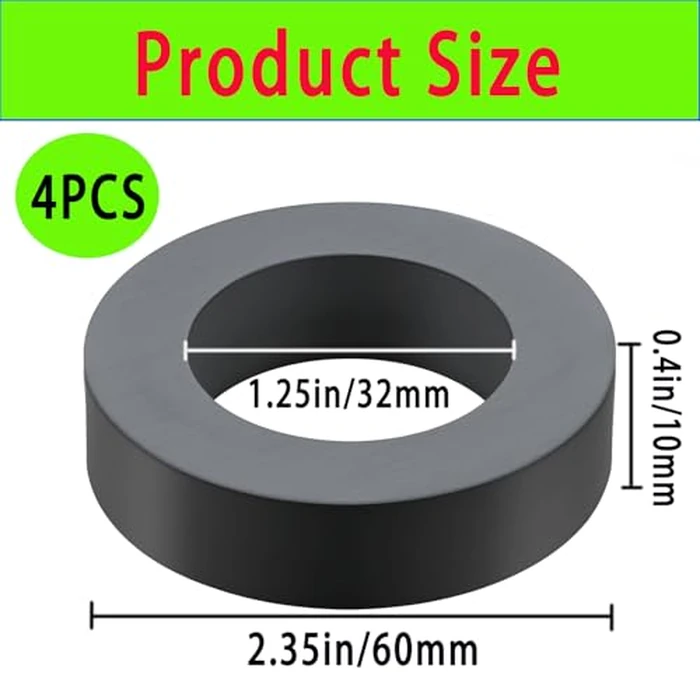 4PCS Large Ferrite Ring Magnet - Grade 10 Big Magnets Heavy Duty, OD60mm x ID32mm x 10mm, Ceramic Circular Magnets for Industry Science, School,Crafts and Hobbies by Yinmazzsan - Image 2
