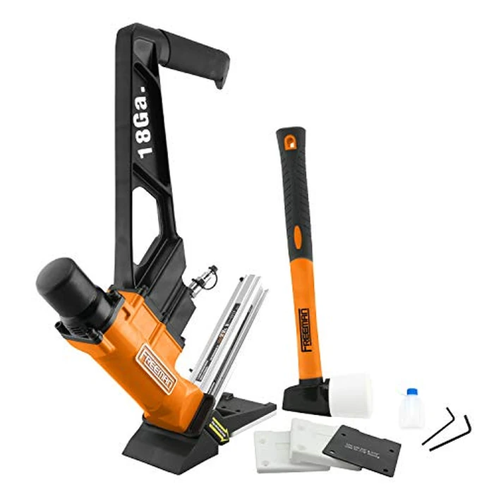 Freeman PF18GLCN Pneumatic 18-Gauge 1-3/4" L-Cleat Flooring Nailer with Flooring Mallet and Interchangeable Base Plates by Freeman - Used - Very Good condition - CA$163.61