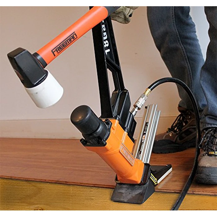 Freeman PF18GLCN Pneumatic 18-Gauge 1-3/4" L-Cleat Flooring Nailer with Flooring Mallet and Interchangeable Base Plates by Freeman - Image 4