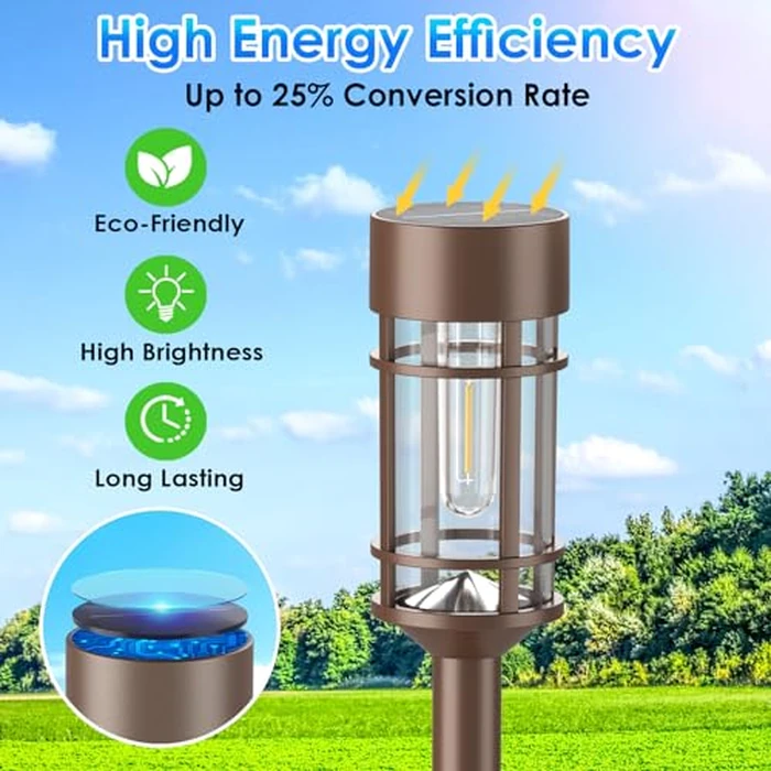 Mancra 8 Pack Solar Outdoor Lights, Bright Up to 10 Hrs Solar Lights Outdoor Waterproof Garden Decor for Patio Lawn Yard and Landscape by Mancra - Image 3