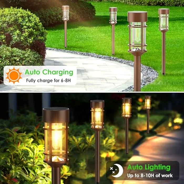 Mancra 8 Pack Solar Outdoor Lights, Bright Up to 10 Hrs Solar Lights Outdoor Waterproof Garden Decor for Patio Lawn Yard and Landscape by Mancra - Image 6