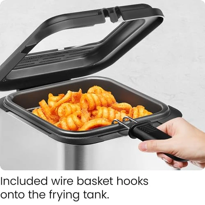 Chefman Fry Guy, The Most Compact & Convenient To Deep Fry Comfort Food, Restaurant-Style Basket With A 1.6-Quart Capacity, Easy-View Window & Adjustable Temp Control, Stainless - 1.5 Liter by Chefman - Image 7