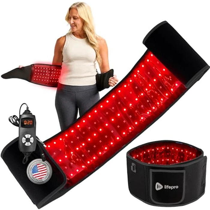 Lifepro Red Light Therapy Belt - Allevared Infrared Red Light Therapy for Body, Back Pain and Shoulder - 660nm & 850nm Near Infrared Heating Pad - Adjustable & Portable for Wellness & Relaxation by LifePro - Used - Like New condition