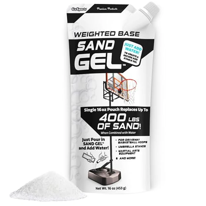 GoSports Sand Gel Weighted Base Filler for Indoor/Outdoor Basketball Hoops, Umbrella Bases, & More - 16 oz, Just Add Water by GoSports - Used - Very Good condition