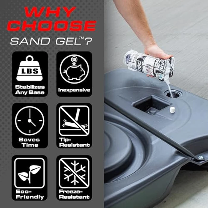 GoSports Sand Gel Weighted Base Filler for Indoor/Outdoor Basketball Hoops, Umbrella Bases, & More - 16 oz, Just Add Water by GoSports - Image 3