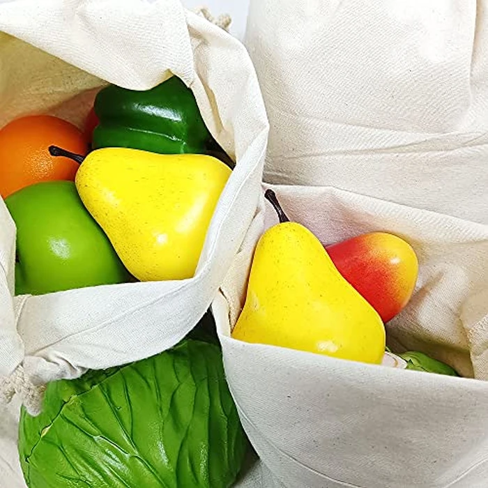 Freletry 8 PCS 10"x12"/25x30cm Drawstring 100% Cotton Muslin Bags Reusable Storage Bag for Shopping Home Kitchen Food Grocery Vegetable Storage etc. (8 PCS 10"x12"/25x30cm) by Freletry - Image 6