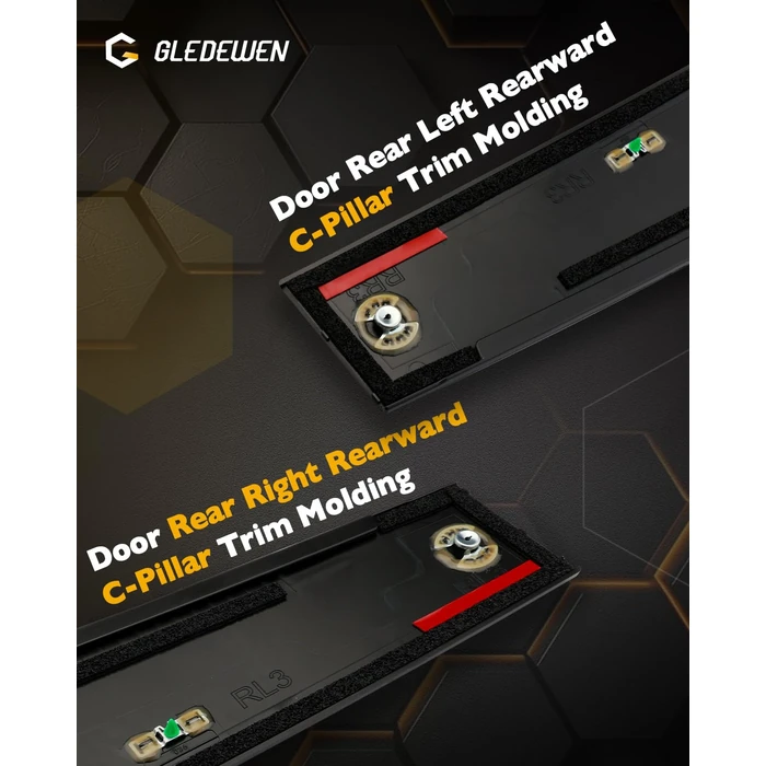 926-247 926-248, Rearward Door Applique, Compatible with 2015-2018 GMC Yukon XL, Cadillac Escalade ESV, Chevy Suburban, Window C-Pillar Trim, Left & Right Rear Door Molding, Outer Windshield Trim by Gledewen - Image 6