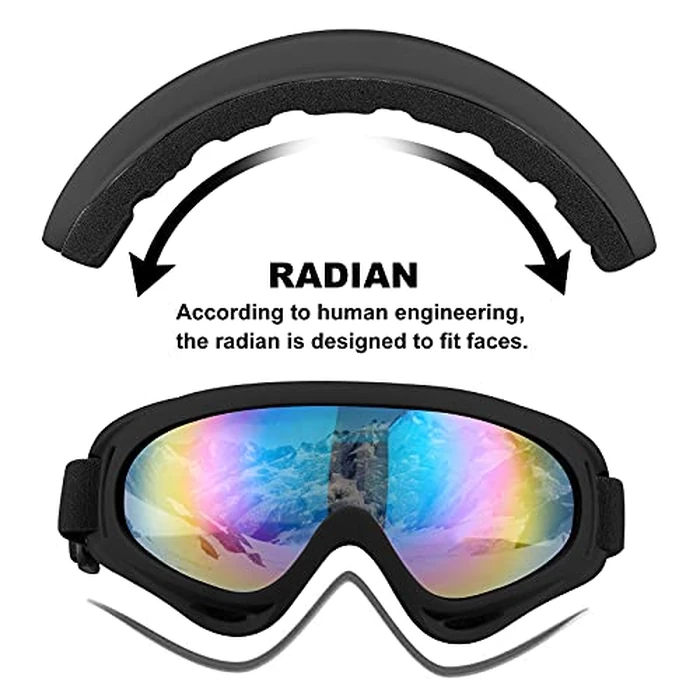 SixYard Ski Goggles, Motorcycle Goggles, 3 Pack Snowboard Snow Goggles for Men Women Adult Youth (Style 1) by SixYard - Used - Very Good condition - CA$16.28
