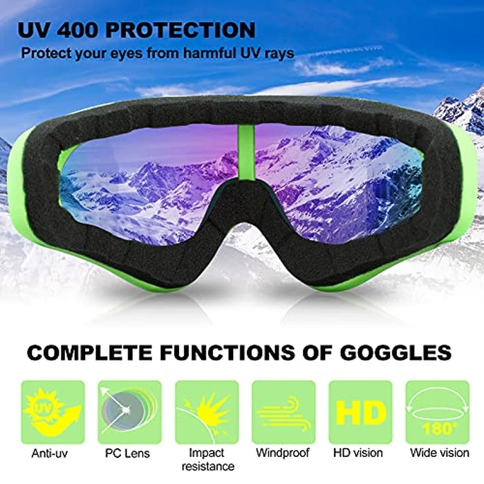 SixYard Ski Goggles, Motorcycle Goggles, 3 Pack Snowboard Snow Goggles for Men Women Adult Youth (Style 1) by SixYard - Image 4