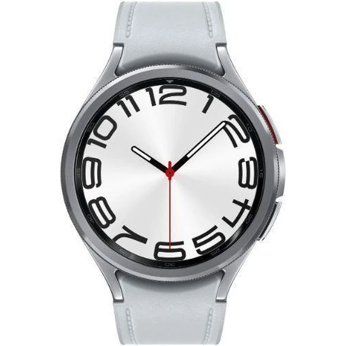 Samsung Galaxy Watch6 (Bluetooth + LTE) - 16GB - 47mm - Silver Classic (Stainless Steel) Case with Silver Hybrid Eco-Leather Hybrid Eco-Leather Band by Samsung - Refurbished - Premium condition - CA$282.99