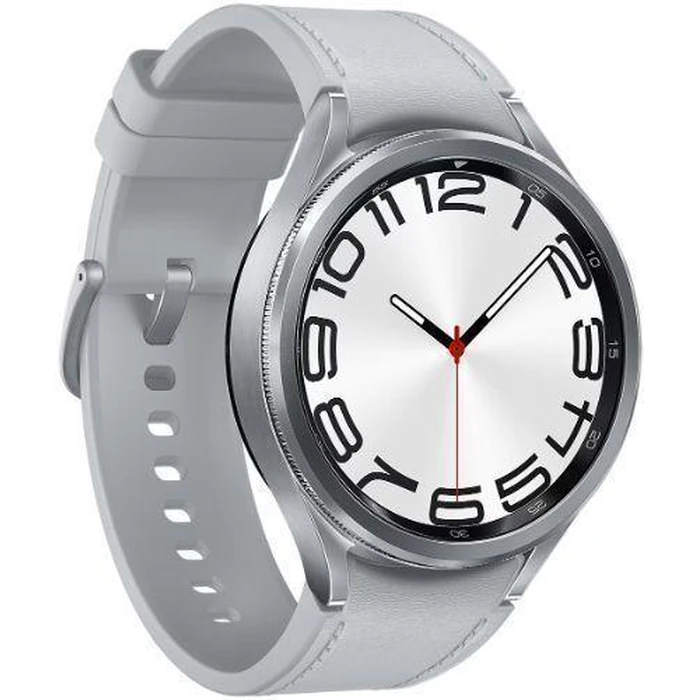 Samsung Galaxy Watch6 (Bluetooth + LTE) - 16GB - 47mm - Silver Classic (Stainless Steel) Case with Silver Hybrid Eco-Leather Hybrid Eco-Leather Band by Samsung - Image 3