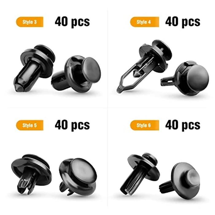 GOOACC 240PCS Car Retainer 6.3mm 8mm 9mm 10mm Expansion Screws Replacement Kit Bumper Push Rivet Clips, 1PC Fastener Remover,Black by GOOACC - Image 4