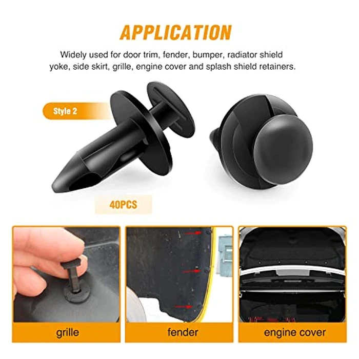 GOOACC 240PCS Car Retainer 6.3mm 8mm 9mm 10mm Expansion Screws Replacement Kit Bumper Push Rivet Clips, 1PC Fastener Remover,Black by GOOACC - Image 6