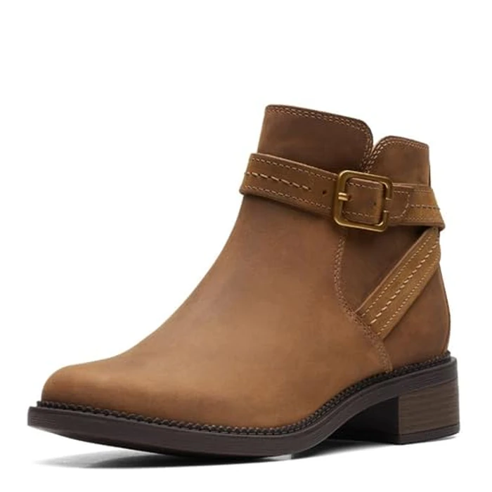 Clarks Womens Ankle Boot, Dark Tan L, 7.5 US by Clarks - Used - Like New condition - CA$53.39
