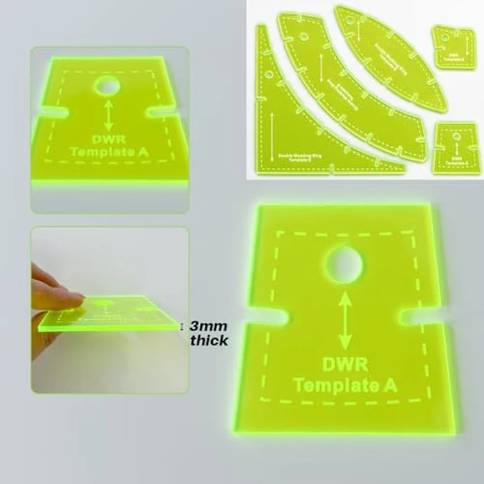 Quilting Templates Slit N Sew Double Wedding Ring Set Templates - Acrylic, None by Anmboor - Image 2