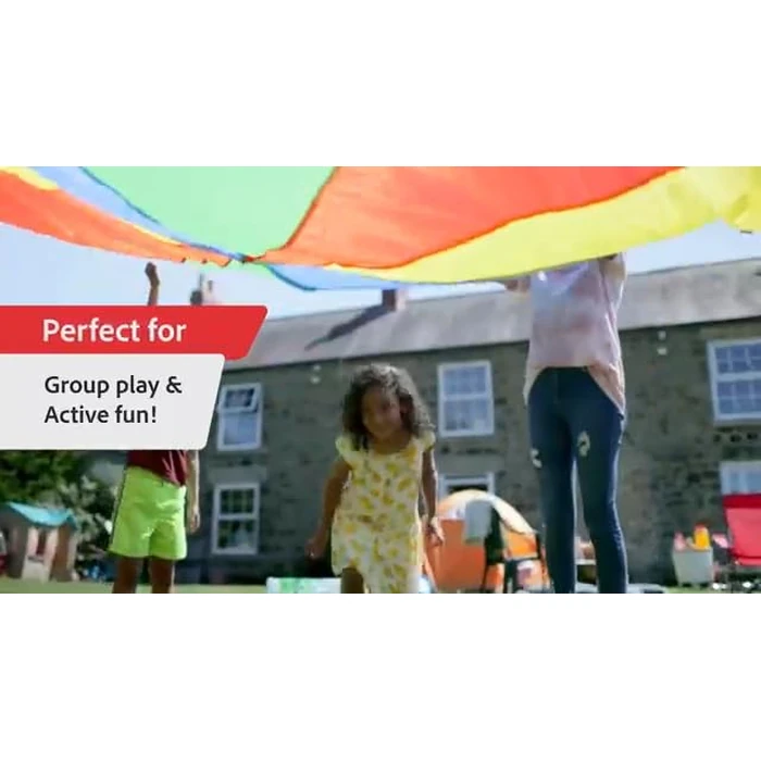 GSi Kids Play Parachute Rainbow Parachute Toy Tent Game for Kids Gymnastics Cooperative Play and Outdoor Playground Activities (6 Feet) by GSi - Image 7