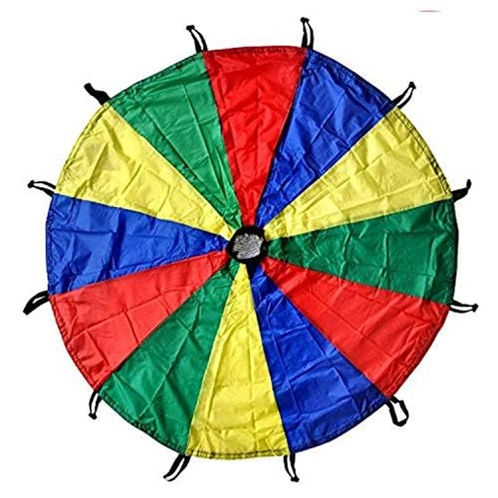 GSi Kids Play Parachute Rainbow Parachute Toy Tent Game for Kids Gymnastics Cooperative Play and Outdoor Playground Activities (6 Feet) by GSi - Image 8