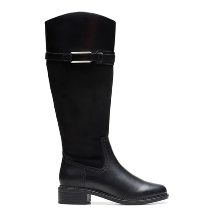 Clarks Collection Women's Maye Carly Knee High Boot, Black Leather, 6 Medium US by Clarks - Image 2