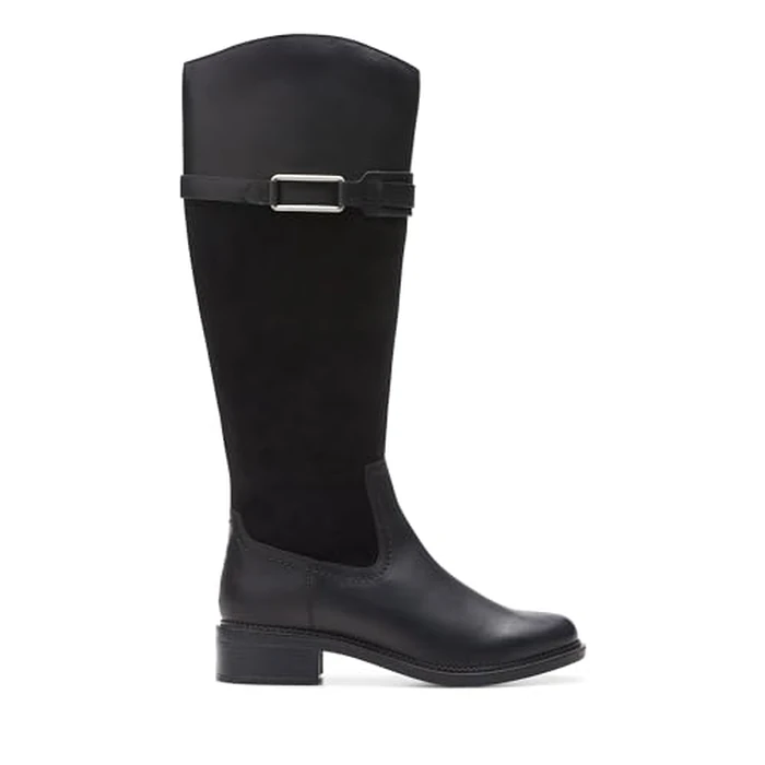 Clarks Collection Women's Maye Carly Knee High Boot, Black Leather, 6 Medium US by Clarks - Image 3