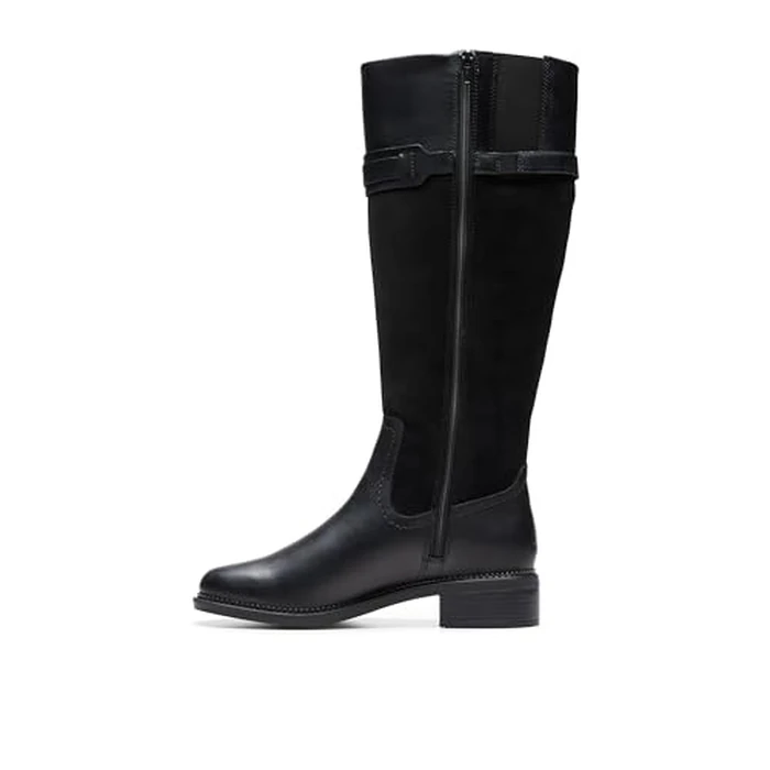 Clarks Collection Women's Maye Carly Knee High Boot, Black Leather, 6 Medium US by Clarks - Image 4