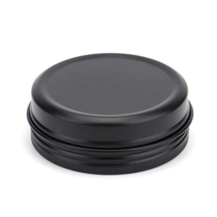 Foraineam 60 Pack 2 oz / 60ml Aluminum Round Lip Balm Tin Cans Cosmetic Sample Containers with Screw Lid - Black Empty Tins for Salve, Powder, Spice, or Candies by Foraineam - Image 6