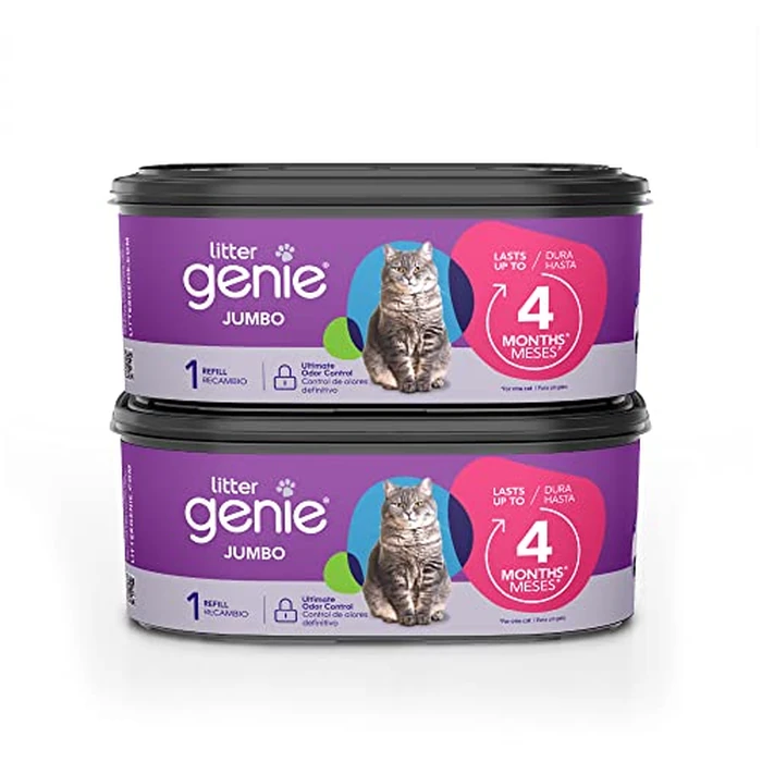 Litter Genie Refill Bags | Jumbo 2-Pack, 56 Total ft | Up to 8 Months of Supply in 2 cartridges | Ultimate Odor Control Cat Litter Bags by Litter Genie - Used - Very Good condition