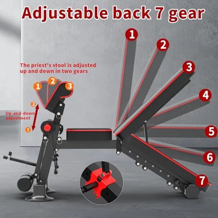 Adjustable Weight Bench,Utility Workout Bench Foldable Incline Decline Benches for Home Gym Full Body Workout,Load 500LBS by K KiNGKANG - Image 3