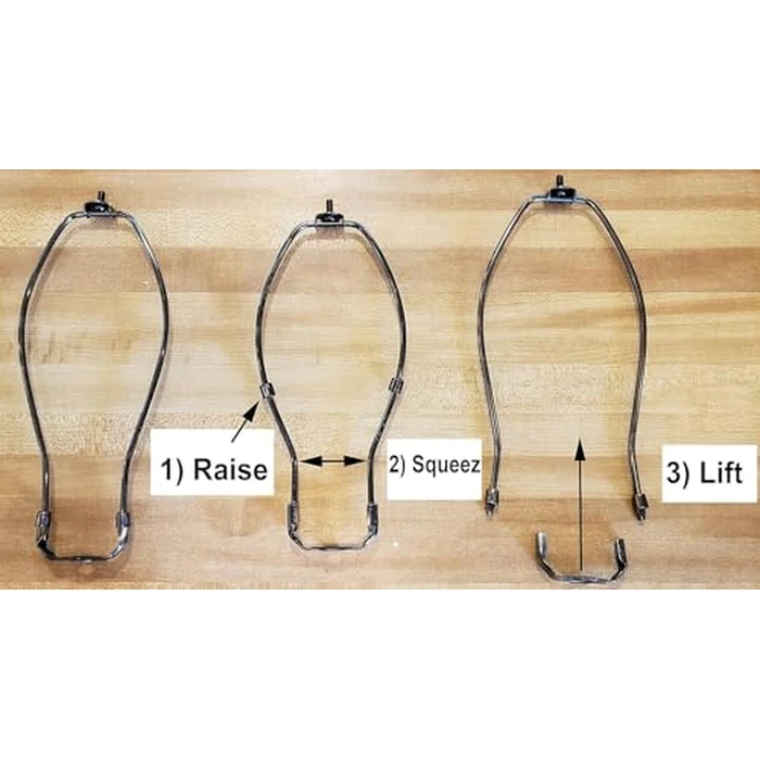 B&P Lamp(R) TINY 4-1/2 Inch Lamp Shade Harp Holder for Table and Floor Lamps, Brass Plated Steel Finish by B&P Lamp - Image 2