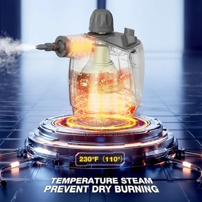 TICYACK Handheld Steam Cleaner, Steam Cleaner with 16 PCS Accessory & Safety Lock, 500ML Capacity, Multi-Surface Deep Cleaning for Home, Car, Bathroom, Grout, Floor, Window (White) by TICYACK - Image 2