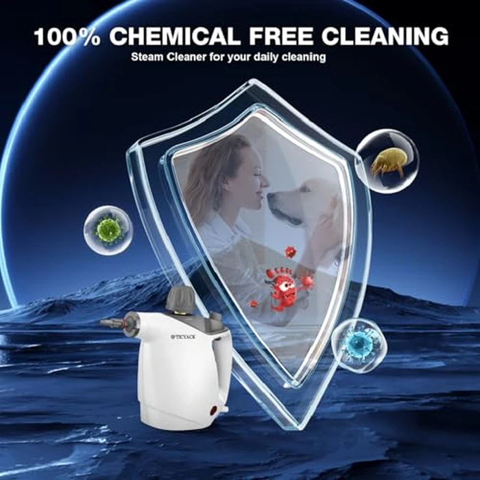TICYACK Handheld Steam Cleaner, Steam Cleaner with 16 PCS Accessory & Safety Lock, 500ML Capacity, Multi-Surface Deep Cleaning for Home, Car, Bathroom, Grout, Floor, Window (White) by TICYACK - Image 5