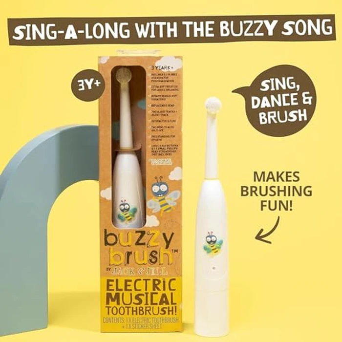 Jack N' Jill Buzzy Brush Kids Electric Musical Toothbrush Replacement Heads - Gentle Cleaning, Extra Soft Bristles, Rotary Design, BPA Free - Kids Replacement Toothbrush Heads (Pack of 2) by JACK N' JILL - Image 4