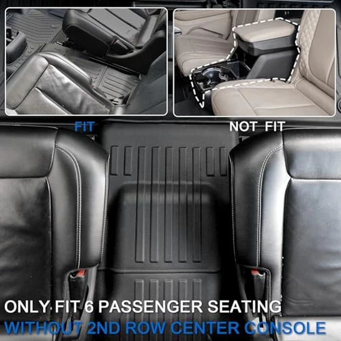 JOULARISE Floor Mats Cargo Mat for 2021-2025 2026 Jeep Grand Cherokee L w/Captain Chair (Only for 6-Seater w/o 2nd Row Armrest), All Weather TPE Trunk Cargo Liner Car Accessories (L | Floor Mats Set) by JOULARISE - Image 3