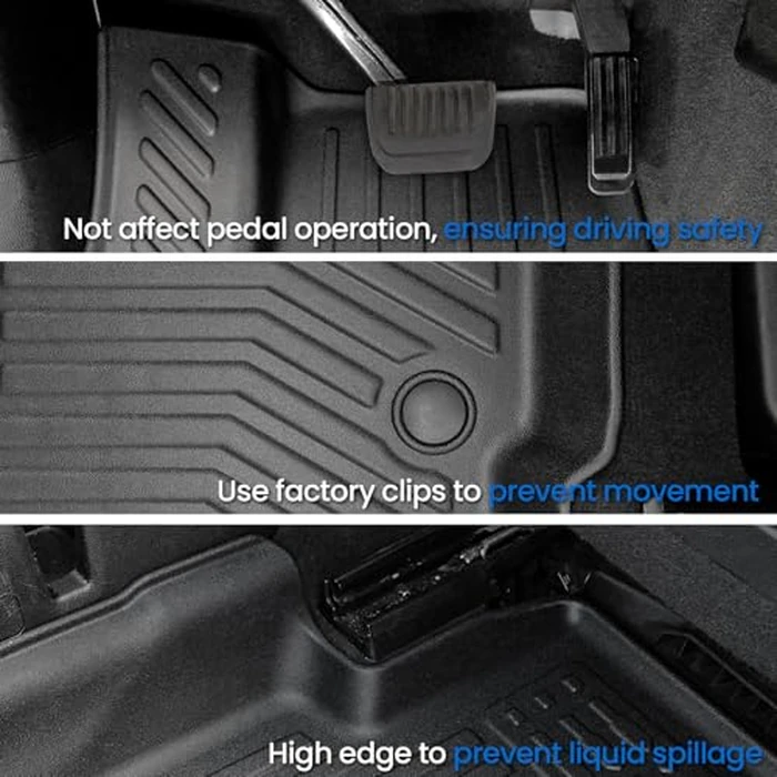 JOULARISE Floor Mats Cargo Mat for 2021-2025 2026 Jeep Grand Cherokee L w/Captain Chair (Only for 6-Seater w/o 2nd Row Armrest), All Weather TPE Trunk Cargo Liner Car Accessories (L | Floor Mats Set) by JOULARISE - Image 4