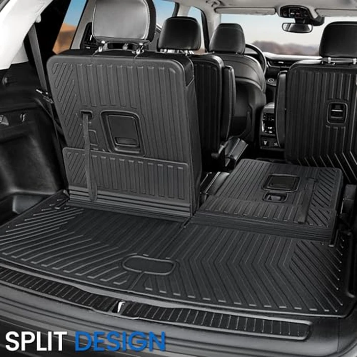 JOULARISE Floor Mats Cargo Mat for 2021-2025 2026 Jeep Grand Cherokee L w/Captain Chair (Only for 6-Seater w/o 2nd Row Armrest), All Weather TPE Trunk Cargo Liner Car Accessories (L | Floor Mats Set) by JOULARISE - Image 6