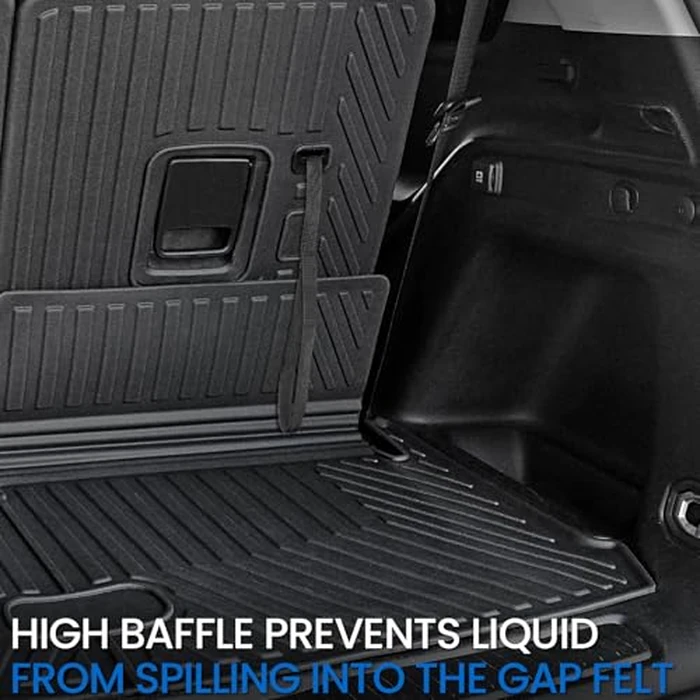 JOULARISE Floor Mats Cargo Mat for 2021-2025 2026 Jeep Grand Cherokee L w/Captain Chair (Only for 6-Seater w/o 2nd Row Armrest), All Weather TPE Trunk Cargo Liner Car Accessories (L | Floor Mats Set) by JOULARISE - Image 9