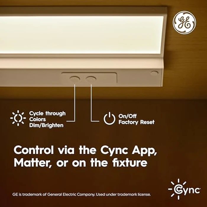 GE Cync Reveal HD+ Smart Undercabinet Light Fixture, Color Changing Undercab Light, Smart Wi-Fi Kitchen Light, Works with Alexa and Google Home, 18-in Bar, 93131251 by Cync - Image 3