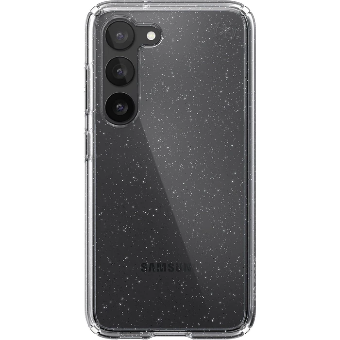 Speck Presidio Perfect-Clear with Glitter Phone Case for Samsung Galaxy S23 - Platinum Glitter by Speck - Refurbished - Acceptable condition - US$20.48