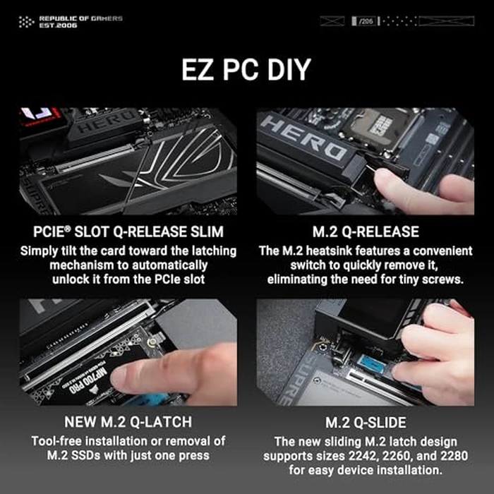 ASUS ROG Maximus Z890 Hero Intel Z890 LGA 1851 ATX Motherboard, Advanced AI PC-Ready, 22+2+1+2 Stages, DDR5, WiFi 7, 3X PCIe 5.0 M.2, Thunderbolt 4, USB Type-C, AI Overclocking/Cooling/Networking by Asus - Image 5