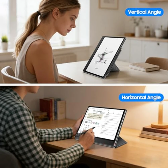 Fintie Origami Case for 10.3" Boox Note Air 5 C (2025)/Air4 C/Air3 C/Air3 B/W Tablet ePaper - Slim Lightweight Multi-Viewing Angles Stand Magnetic Cover Auto Sleep/Wake with Pen Buckle (Gray) by FINTIE - Image 3