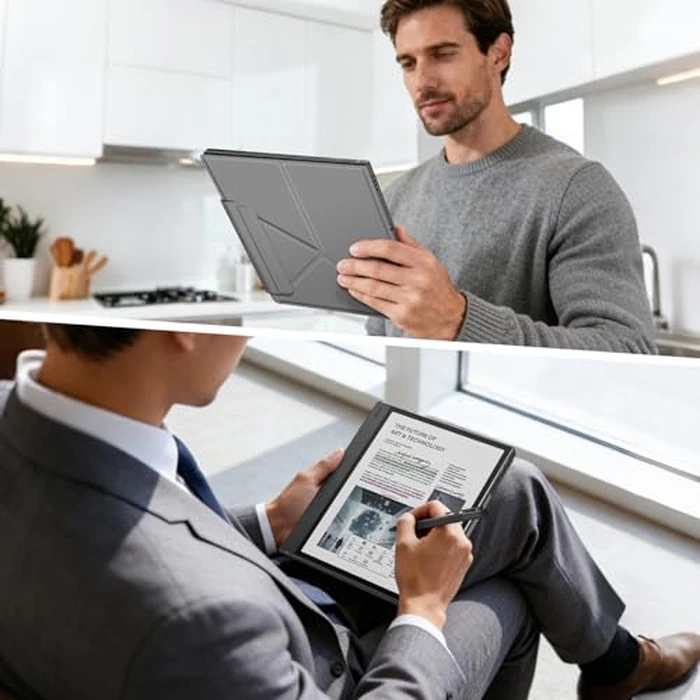 Fintie Origami Case for 10.3" Boox Note Air 5 C (2025)/Air4 C/Air3 C/Air3 B/W Tablet ePaper - Slim Lightweight Multi-Viewing Angles Stand Magnetic Cover Auto Sleep/Wake with Pen Buckle (Gray) by FINTIE - Image 7