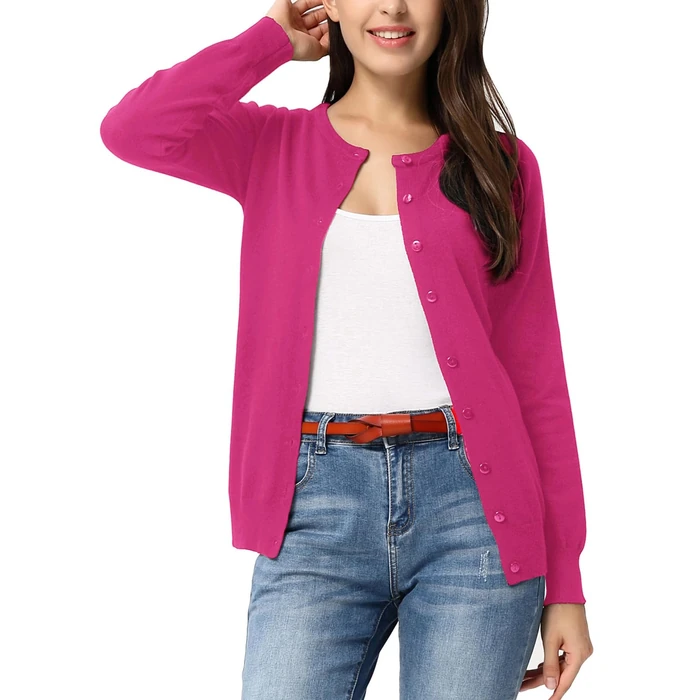 GRACE KARIN Pink Cardigan Sweaters for Women Lightweight Button Down Sweater Jacket Spring Clothes Summer Outfits S by GRACE KARIN - Used - Like New condition - US$15.33