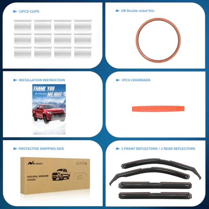 Nilight in Channel Rain Guards for Jeep Grand Cherokee L (3-Row Model Only) 2021-2025 Side Window Deflectors Vent Visors, Smoke Tint, Car Window Shade for Rain/Snow, Reduce Wind Noise, 4PCS by Nilight - Image 5