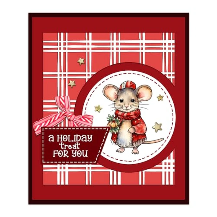 Clear Stamps and Metal Cutting Dies Set for Card Making Scrapbooking, DIY Craft Stamps and Dies Kit for Journaling, Albums, Greeting Cards, Holiday Cards, Birthday, Christmas (YX1494-S+D-1) by YIXUAN - Image 1