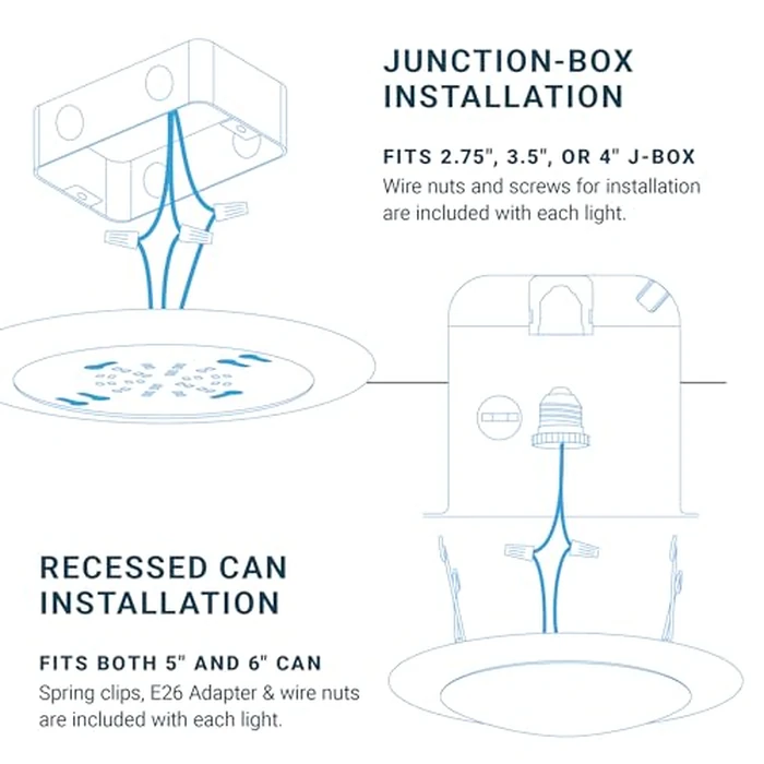 PARMIDA (12 Pack) 5/6 Inch Dimmable 3CCT LED Disk Lights, 15W Surface Mount Recessed Ceiling Disc Lighting, 3 Color Selectable 3000K/4000K/5000K, 1050lm, J-Box Or Recessed Can Installation, UL-Listed by Parmida LED Technologies - Image 5