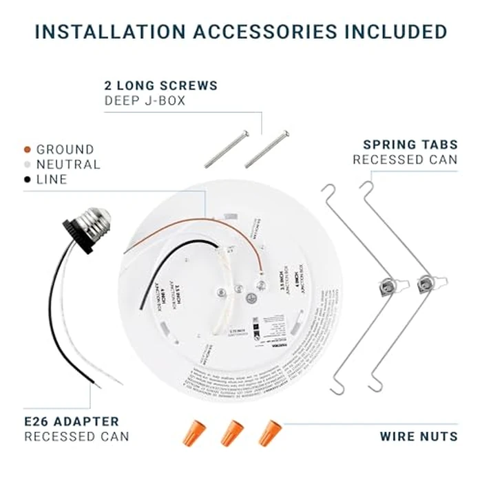 PARMIDA (12 Pack) 5/6 Inch Dimmable 3CCT LED Disk Lights, 15W Surface Mount Recessed Ceiling Disc Lighting, 3 Color Selectable 3000K/4000K/5000K, 1050lm, J-Box Or Recessed Can Installation, UL-Listed by Parmida LED Technologies - Image 6