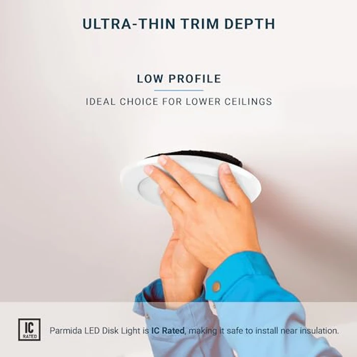 PARMIDA (12 Pack) 5/6 Inch Dimmable 3CCT LED Disk Lights, 15W Surface Mount Recessed Ceiling Disc Lighting, 3 Color Selectable 3000K/4000K/5000K, 1050lm, J-Box Or Recessed Can Installation, UL-Listed by Parmida LED Technologies - Image 8