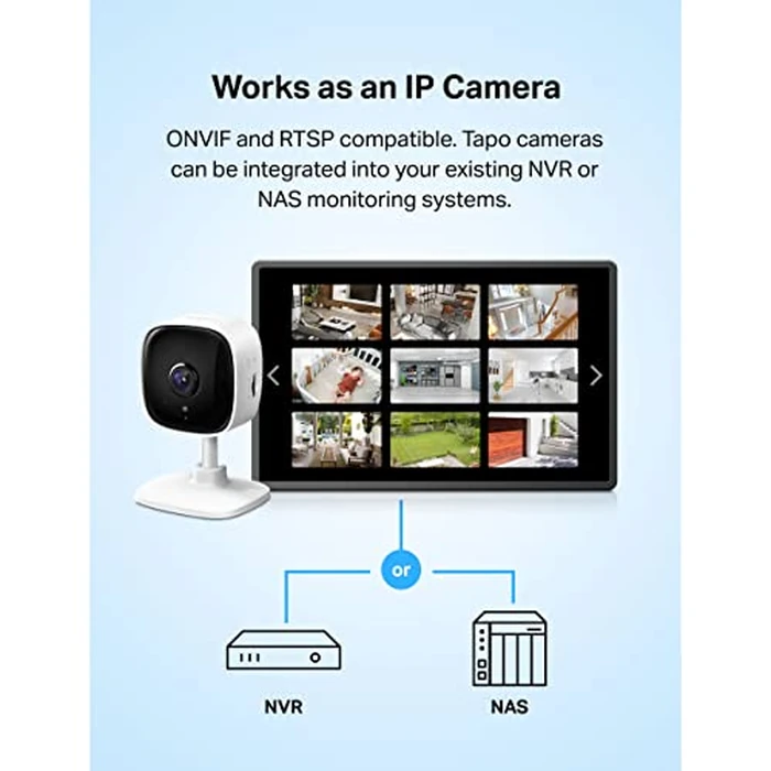 TP-Link Tapo 2K Indoor Home Security WiFi Camera, Up to 30ft Night Vision, Privacy Mode, Sound & Light Alarm, Up to 512 GB microSD Card Slot, Two-Way Audio, Works w/Alexa and Google (Tapo C110) by Tapo - Image 8