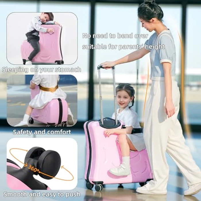 N-A Kids Ride On Suitcase with Wheels, Scooter Luggage for Toddlers Travel, Durable Children's Suitcase for Boys & Girls Ages 2-19 Years by N-A - Image 5